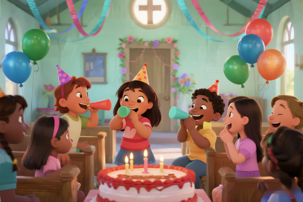 Desenhos Bíblicos para Aniversário da Igreja Infantil