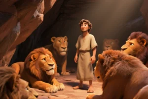 Daniel na Cova dos Leões para Crianças Colorirem