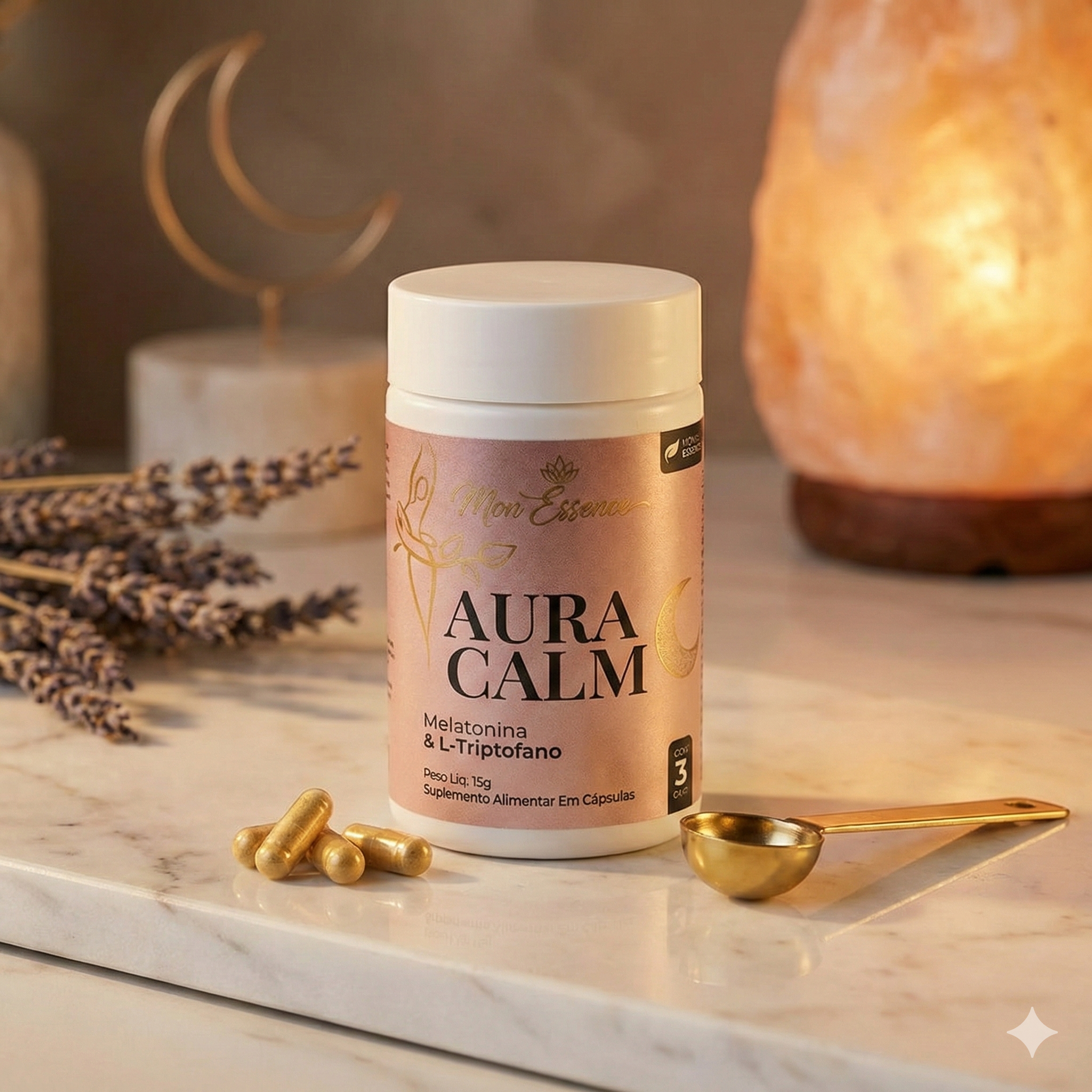 Aura Calm Melatonina + triptofano Seu Aliado para Noites de Sono Tranquilo e Relaxamento Profundo (2)